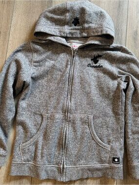 Canada Hoodie Zip-Up Jacket for Kids - Gray Size L(10-12)
